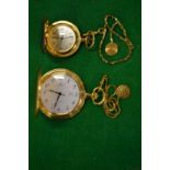Two gilt metal fob watches.