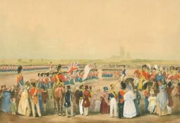 A hand-coloured print, published by Henry Ward after H. Martens, The ceremony of presenting new