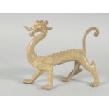 A CHINESE CRACKLE GLAZE KUI DRAGON FIGURE, 22cm long.