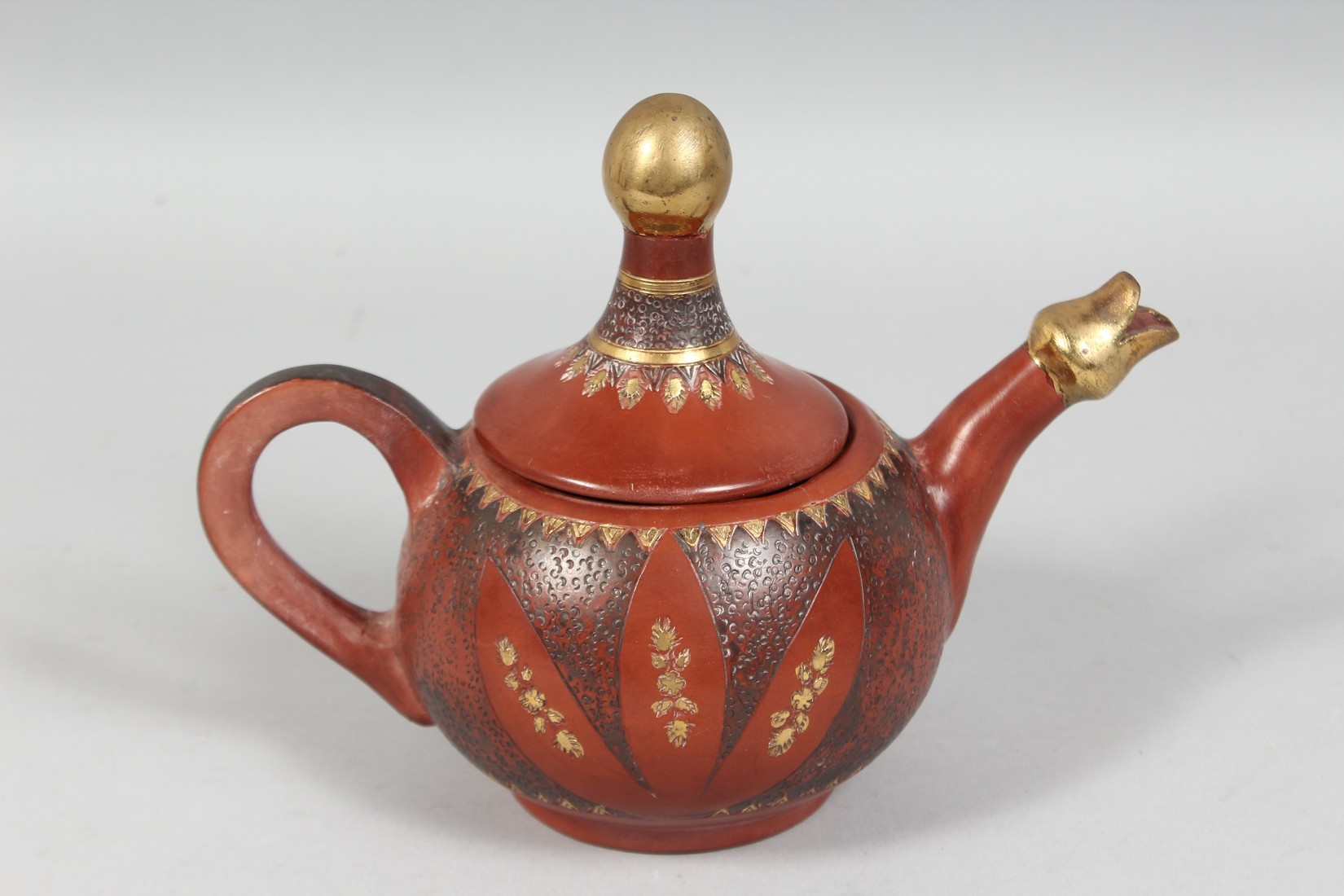 A GOOD TURKISH TOPHANE POTTERY TEAPOT, (repair to lid), 21cm wide (spout to handle). - Image 3 of 9
