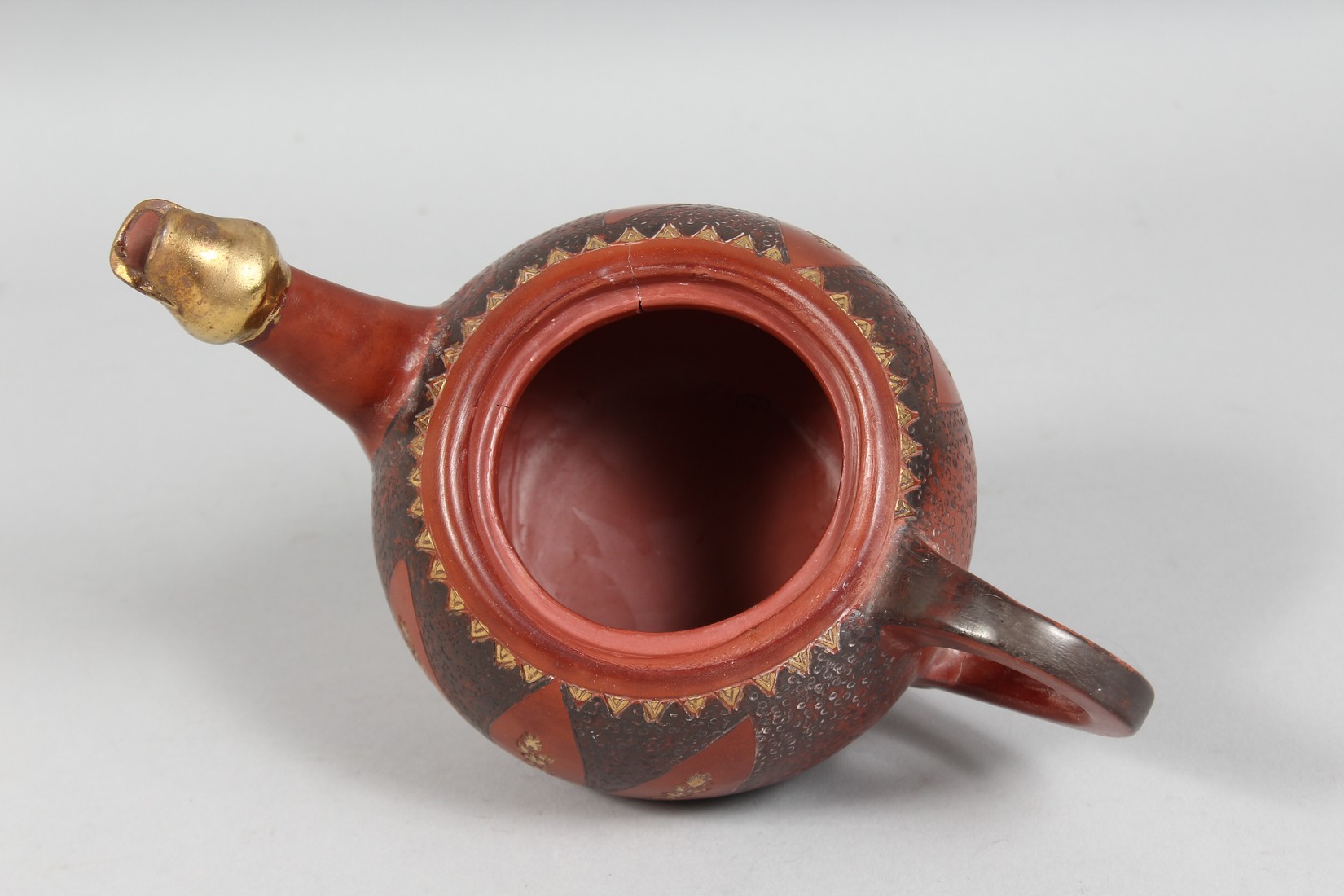 A GOOD TURKISH TOPHANE POTTERY TEAPOT, (repair to lid), 21cm wide (spout to handle). - Image 7 of 9