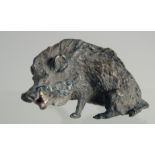 A SMALL JAPANESE BRONZE BOAR. 2ins.