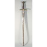 A RARE 18TH - 19TH CENTURY GERMAN SWORD by AUG SCHNEIDER with brass and wire handles, no. I L 10: