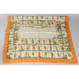 A SILK SCARF "NOUVEAU JEU DES THEATRES DE NAPOLEON, BONUS ET TUPLIE