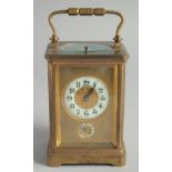 A 19TH CENTURY GRAND SONNERIE CARRIAGE CLOCK. 5ins high.