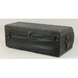 AN EARLY LOUIS VUITTON LEATHER CAR TRUNK, CIRCA. 1910, with rounded back and brass studs, leather