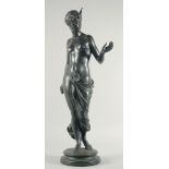 A GOOD 19TH CENTURY BR4ONZE STANDING NUDE on a circular base. 25ins high.