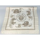 A HERMES SILK SCARF "HORSE CARRIAGES"