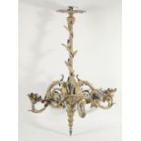 A VERY GOOD 19TH CENTURY FRENCH ORMOLU CHERUB CANDLESTICK with six scrolling branches.