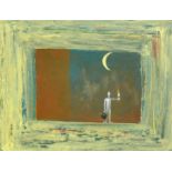 Sunil Patel (20th Century), a pair of acrylic scenes each comprising a solitary figure, inscribed