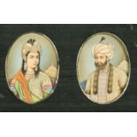 19th Century Indian School, portraits of a Maharajah, thought to be Mirza, and a Maharini,