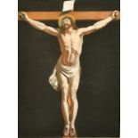 20th Century Continental School, Christ on the Cross, oil on board, 24" x 18" (61 x 46cm).