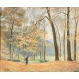 Claude Mirbel, (20th Century), French, figure in a woodland landscape, oil on canvas, signed, 18"