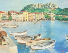G. Lefevre, 20th Century French School, fishing ports moored in a Southern port, oil on canvas,