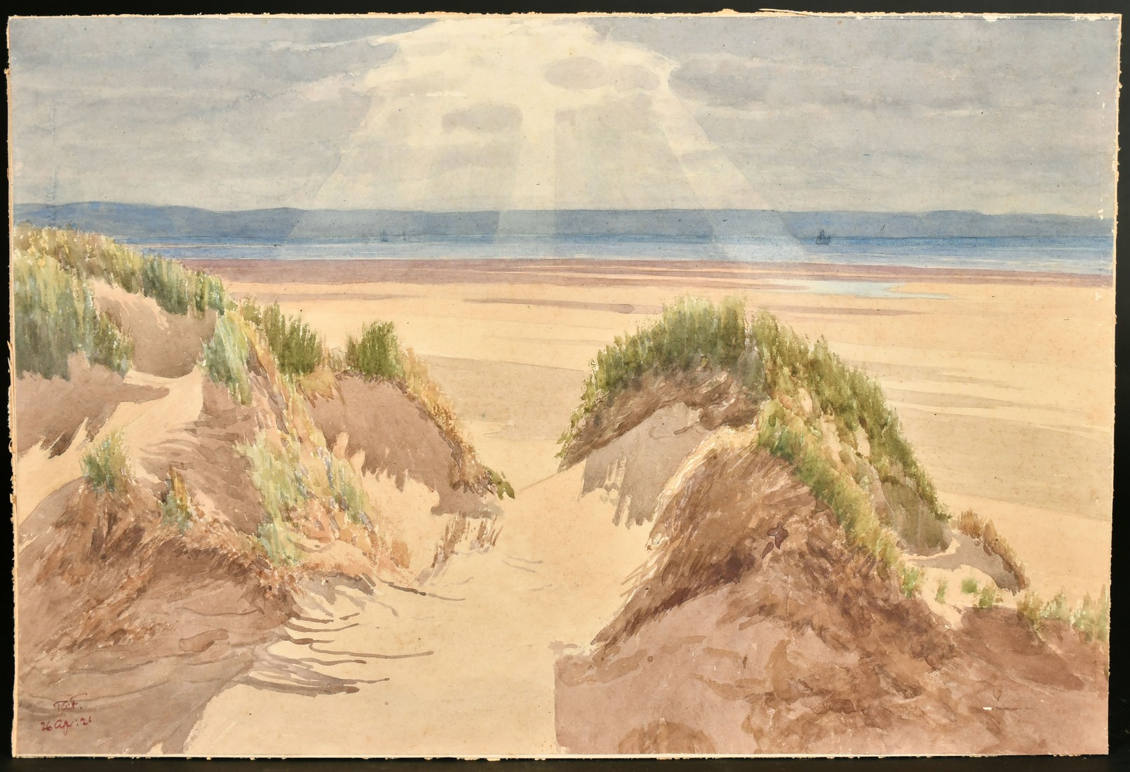 Thomas Adolphus Falcon (1872-1944) British, Seascapes and landscapes, watercolours, three initialled - Image 5 of 6