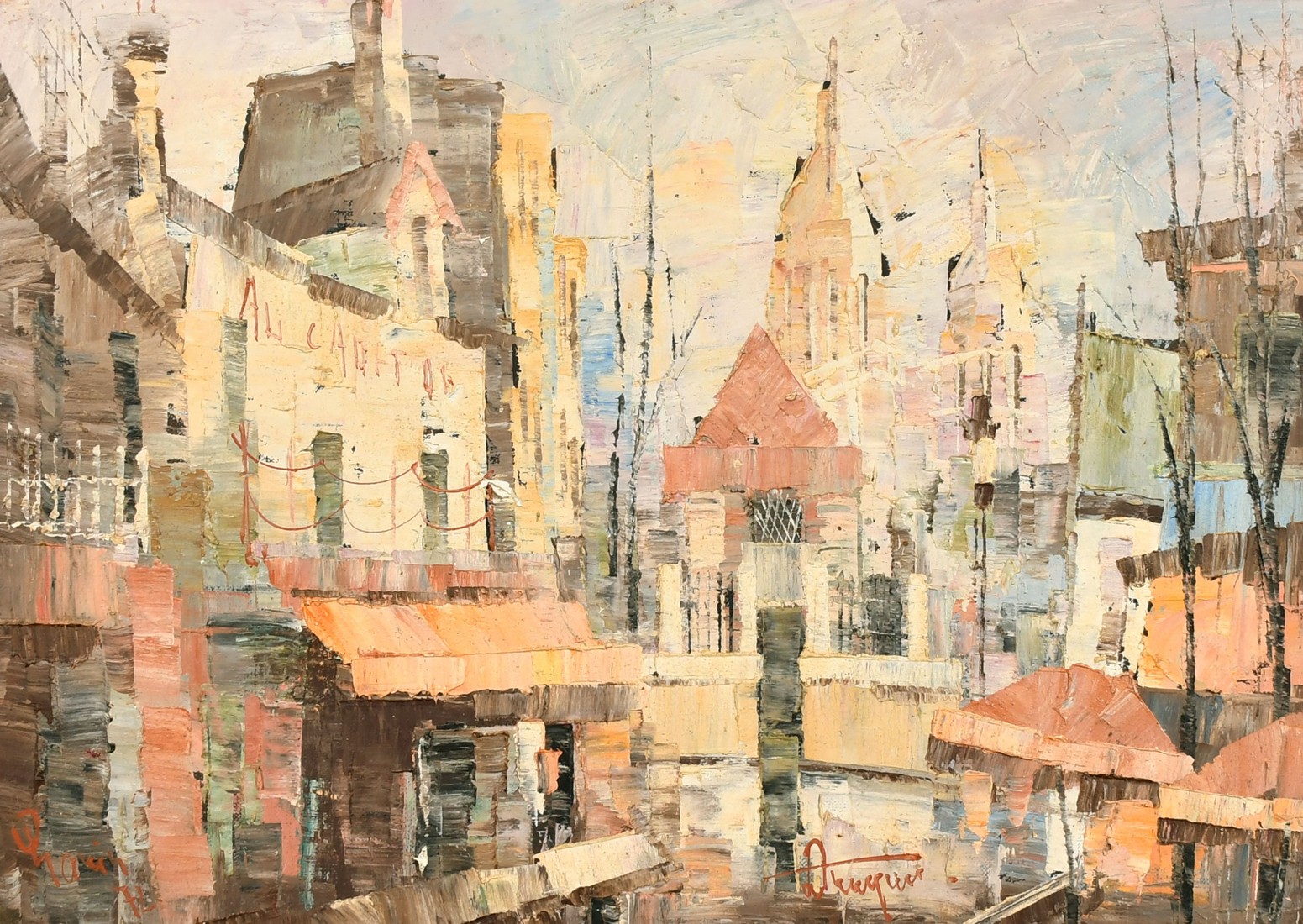 Gavrilovic Dragan, circa 1972, streets of Montmartre, oil on canvas, signed, 13" x 18" (33 x 46cm).