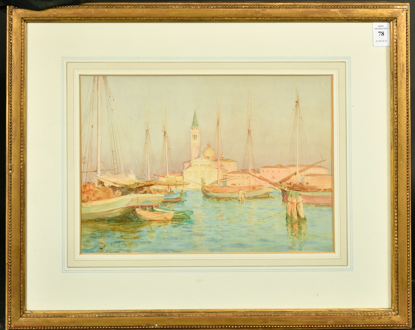 Walter Tyndale (1855-1943) British, 'San Giorgio Magiore, Venice', watercolour, signed, 9" x 13" (23 - Image 2 of 4