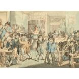 Thomas Rowlandson (1756-1827) British, 'A Mad Dog in a Coffee House', hand coloured etching, 11.5" x