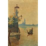 Simon Renard, French, circa 1914, a pair of oil on board Venetian scenes, signed and inscribed, each