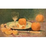 J. Wright (late 19th/Early 20th Century), a still life study of oranges, oil on panel, signed, 7.