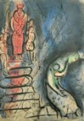 Marc Chagall (1887-1985), 'Ahasuerus Sends Vashti Away', colour lithograph, 13.75" x 10" (35 x
