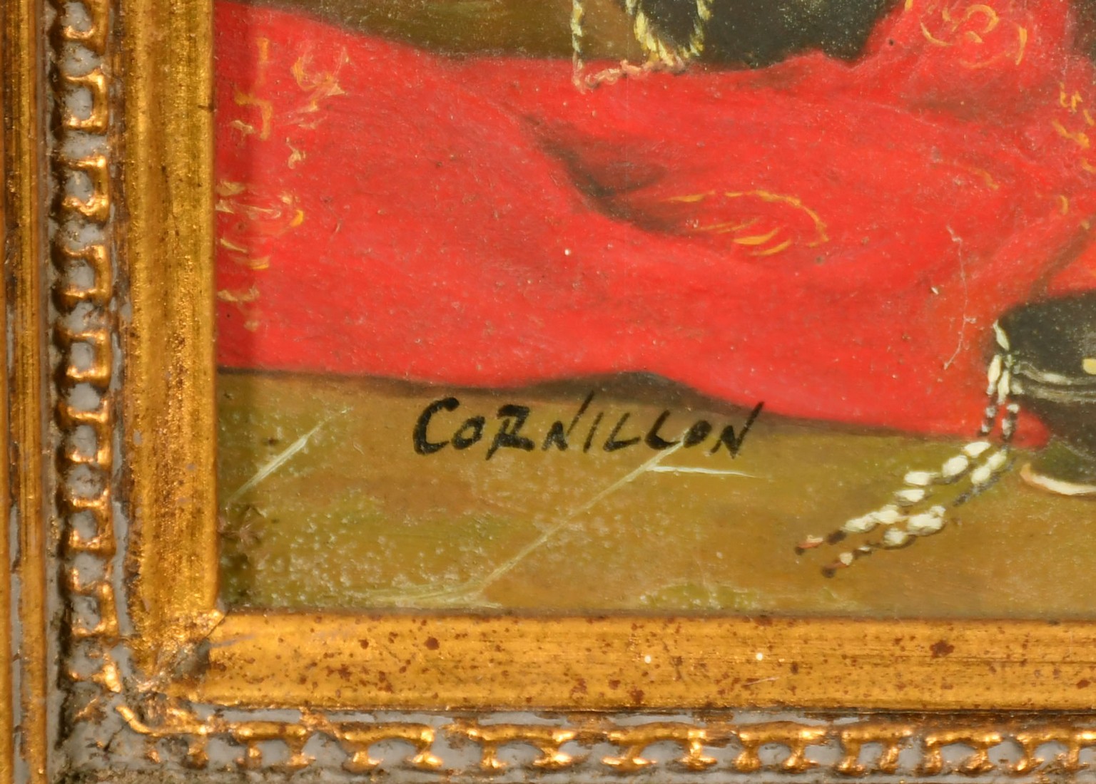 Cortillon, 20th Century, 'Le Fumeur de Pipe', oil on panel, signed, 15.75" x 11.75" (40 x 30cm). - Image 3 of 4