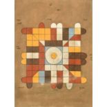 A 20th Century Indian Tantric painting of geometric form, 28" x 21" (71 x 53.5cm).