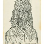 Jacques Villon (1875-1963), a head study of lady, pencil, signed, 8" x 6.75" (20 x 17cm).