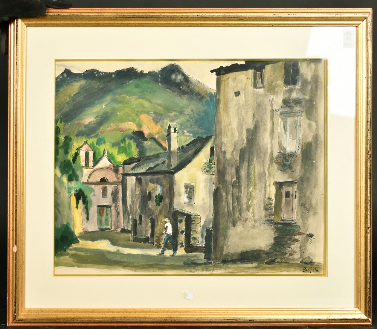 Berjole, circa 1931, 'Village Corse, 1931', watercolour, signed, 13.5" x 19" (34 x 48cm). - Image 2 of 4