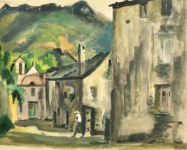 Berjole, circa 1931, 'Village Corse, 1931', watercolour, signed, 13.5" x 19" (34 x 48cm).