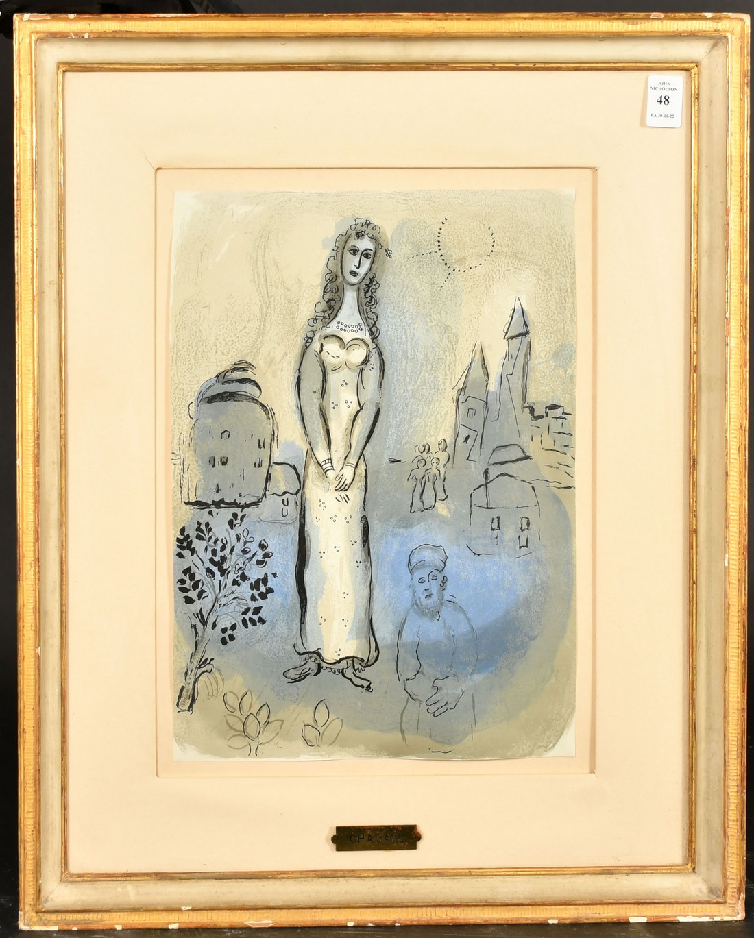 Marc Chagall (1887-1985), 'Esther', colour lithograph, 13.75" x 10" (35 x 25cm). - Image 2 of 3