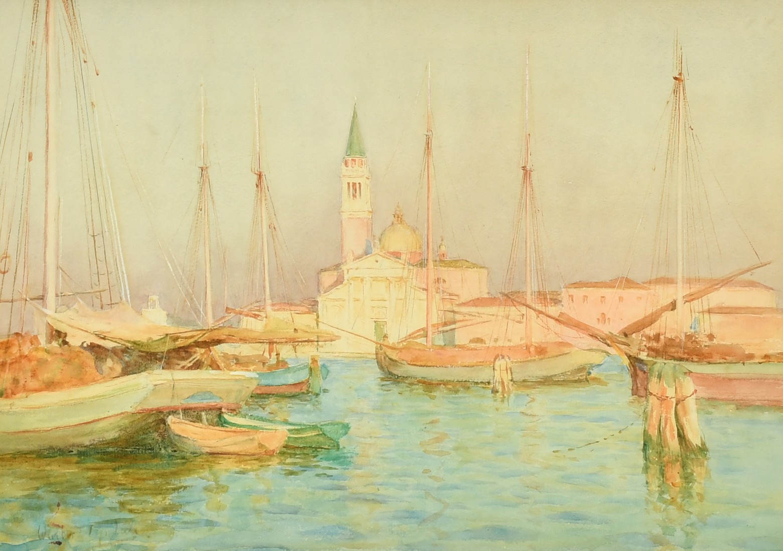 Walter Tyndale (1855-1943) British, 'San Giorgio Magiore, Venice', watercolour, signed, 9" x 13" (23