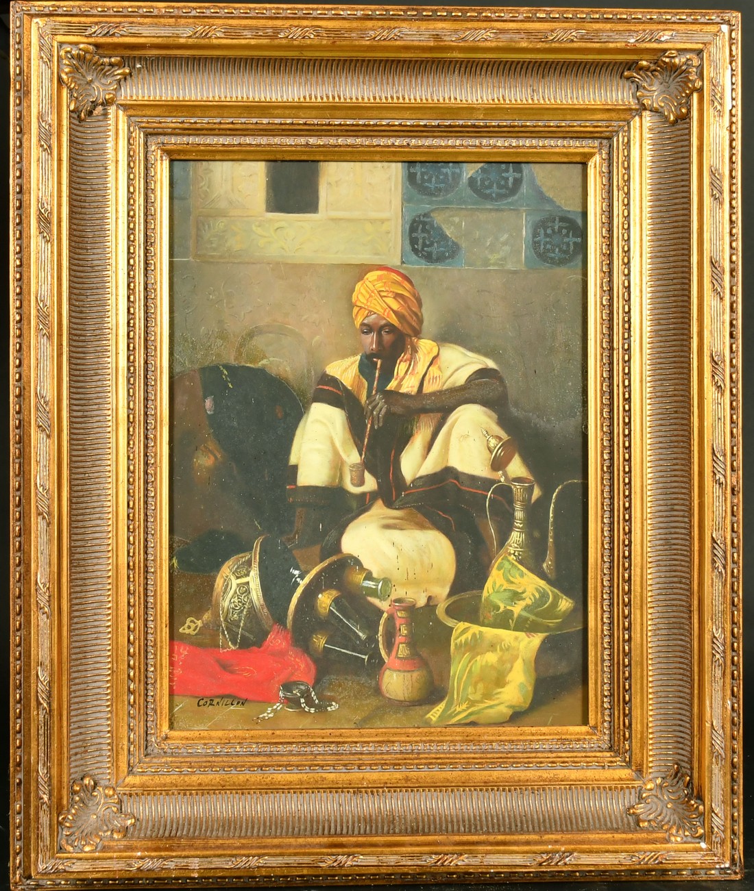 Cortillon, 20th Century, 'Le Fumeur de Pipe', oil on panel, signed, 15.75" x 11.75" (40 x 30cm). - Image 2 of 4