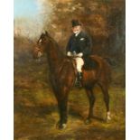 Heywood Hardy (1842-1933) British, Gentleman on horseback in a landscape, oil on canvas, signed, 46"