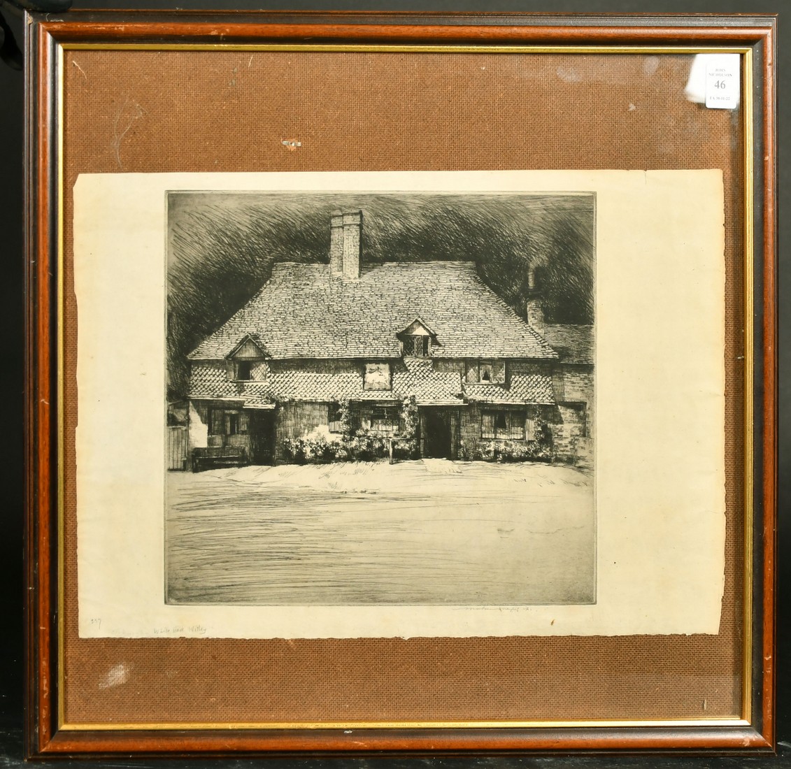 Mortimer Luddington Menpes (1855-1938) British, 'The White Hart, Witley', etching, signed and - Image 2 of 5