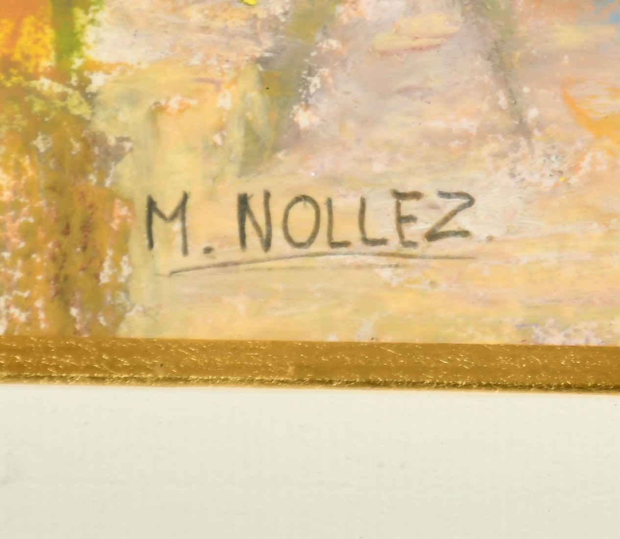 M. Nollez, 20th Century Continental school, a pastel scene of a flower market, signed, 12" x 19. - Image 3 of 4