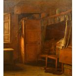 William Baxter Collier Fyfe (1836-1882) Scottish, a cottage interior, oil on canvas laid onto panel,