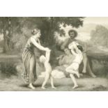 Bertinot after Bouguereau, 'Pastorale', engraving, 14" x 18" (36 x 46cm).