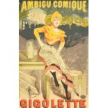 After Guillaume, 'Ambigu Comique', colour lithograph, with Maitres de L'Affiche blindstamp, 11.5"