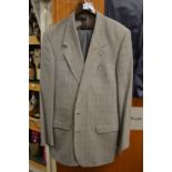 A gents Burberry grey check jacket approx. 42-44 inch chest, worn, and a pair Burberry grey