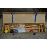 A modern croquet set.