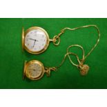 Two gilt metal fob watches.