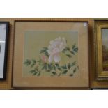 In a Chinese manner, still life of flowers, watercolour, signed.