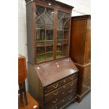 Georgian style mahogany bureau bookcase.