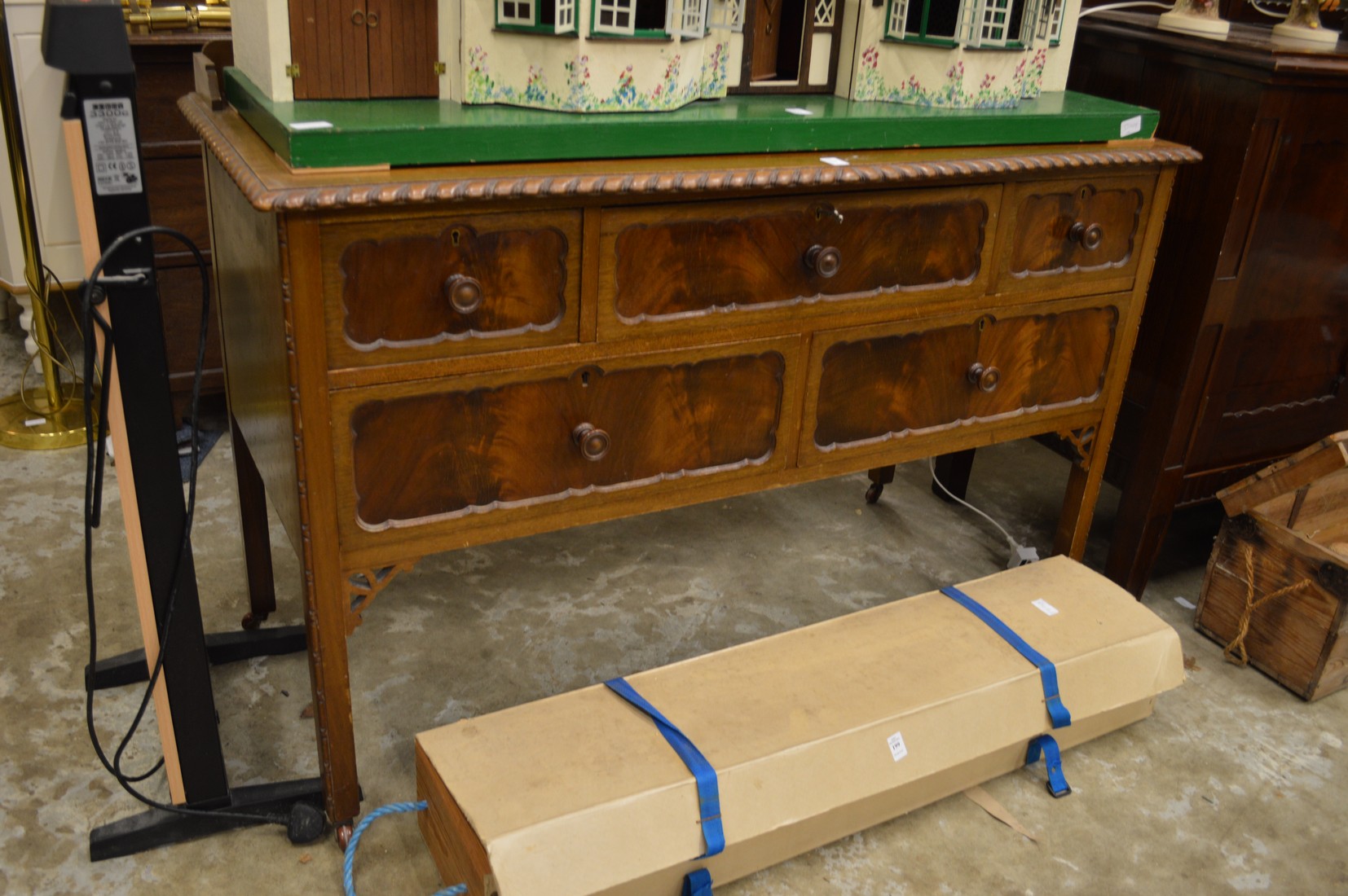 A mahogany chest.