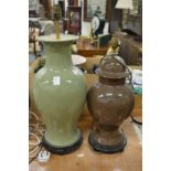 Two large Chinese style lamp bases.