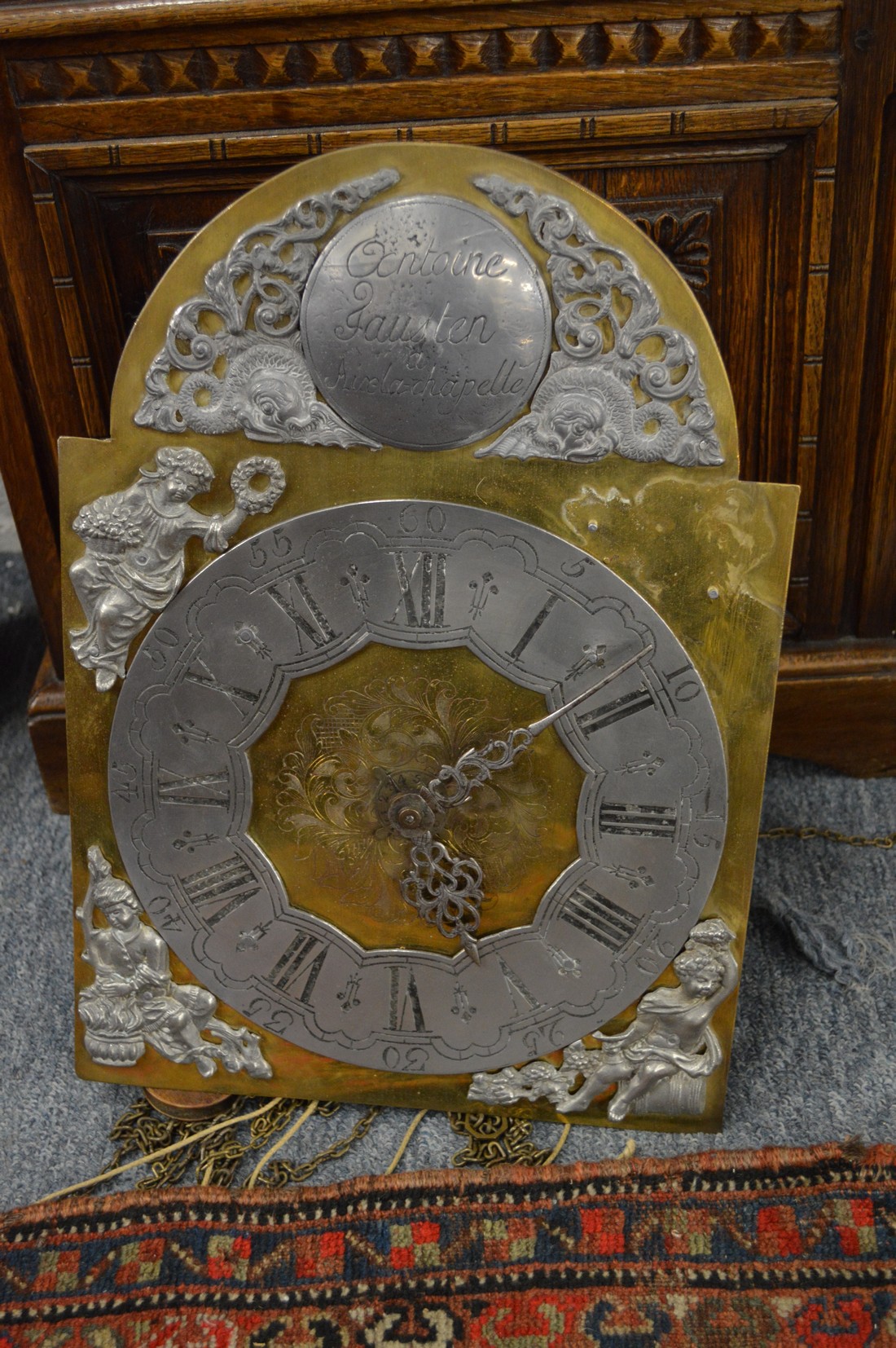 A Continental oak longcase clock, the movement with arched shaped dial. - Image 3 of 3