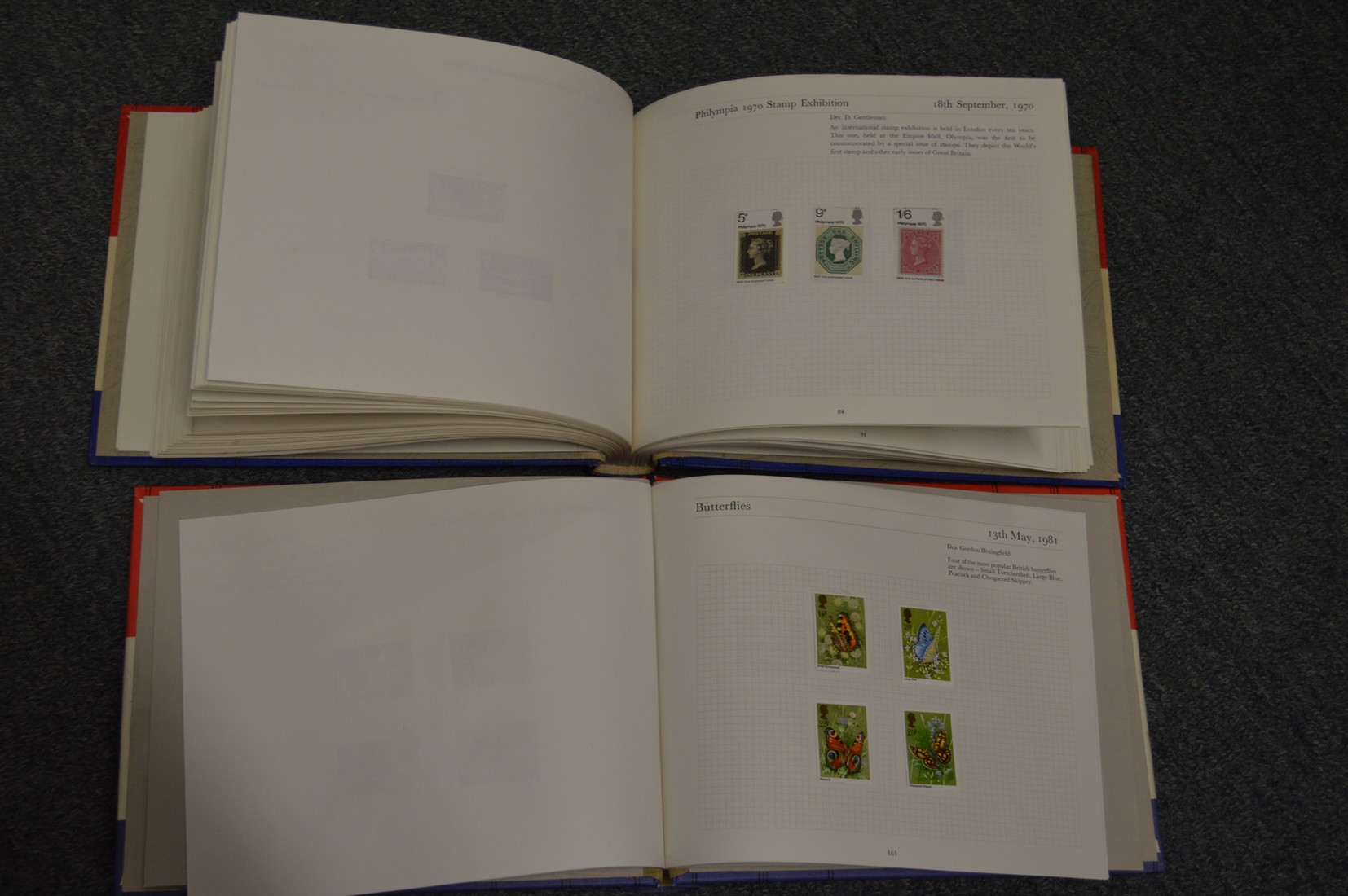 Two stamp albums containing GVI-QEII.