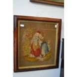 A pair of rosewood framed Victorian tapestry pictures.