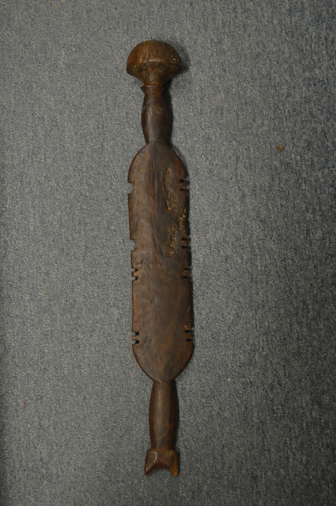 African carved wood paddle or club. - Image 2 of 2